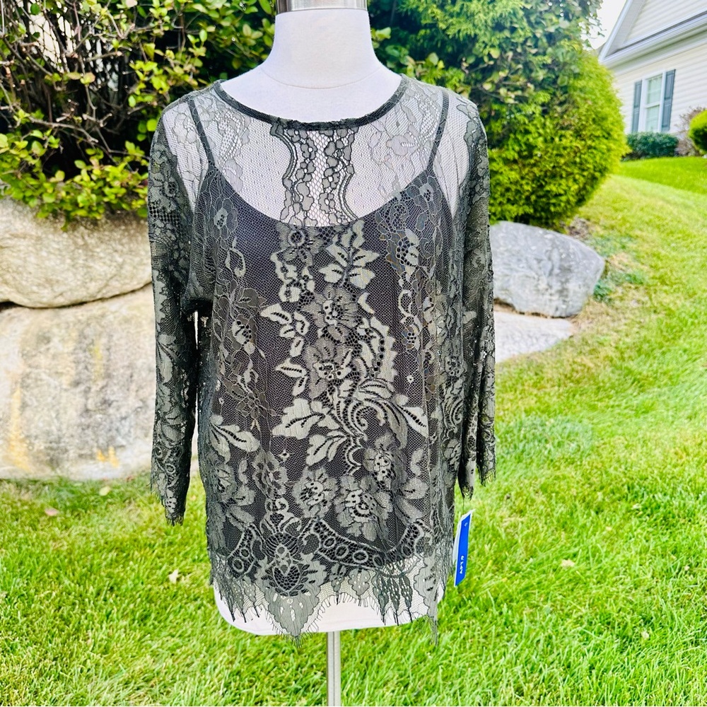 APT 9 Grape Leaf 2 Piece Lace Top - Picture 8 of 14